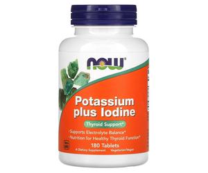 Potassium Plus Iodine 180 Tablets - Now Foods