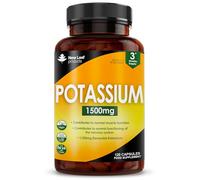 Potassium Supplements High Strength - 180 Vegan Potassium Tablets Mineral Electrolytes Supplement Contributes to Normal Muscle Function, Nervous System - Gluten-Free, Non-GMO, Made in UK by New Leaf