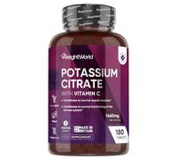Potassium Supplements with Vitamin C 1460mg | 3 Months Supply | 180 Tablets | Electrolytes Tablets | Bioavailable Potassium Citrate Form | Non-GMO, Gluten-Free & Vegan-Friendly | Made in The UK