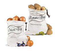 Potato and Onion Storage Bags, Cotton Potato Sacks with Side Zipper Kitchen Onion Bags Potato Bags for Storing Keep Fresh 2pcs (10.24''x13.78'')