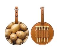 potato Black Printed golf tee storage bag - portable design, easy to organize tee, Brown, One Size