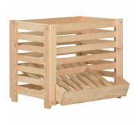 Potato Box Solid Pinewood Natural 60x40x50 cm Stackable Vegetable Storage Crate
