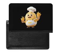 Potato Chef with French Fries Travel Passport Covers Unisex Wallet Holder Slim RFID Blocking Card Case Protector Essentials