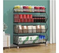 Potato Chip Display Rack with WheelsFloorStanding Retail Shelf for Markets Home Pantry & Fruit/Vegetable StoragePortable Snack Organizer