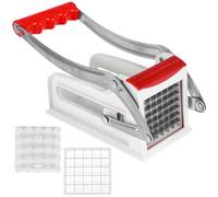 Potato Chipper Chip Cutter Stainless Steel French Fries Cutter Potato Cutter Potato Chip Cutter with 25/49 Holes Blades Manual Food Slicer Dicer for Home Kitchen Vegetables Potatos Carrots Cucumbers