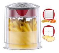Potato Chipper Chip Cutter with 2 Blades - French Fry Cutter for Quick Slicing, Manual Vegetable Chopper for Potatoes, Fruits & Veg - Easy Clean Stainless Steel Kitchen Tool for Home Fries & Salads