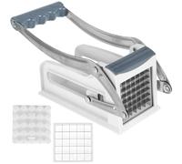 Potato Chipper Chip Stainless Steel French Fries Cutter Potato Chip Cutter with 25/49 Holes Blades Manual Food Slicer Dicer for Home Kitchen Vegetables Potatos Carrots Cucumbers