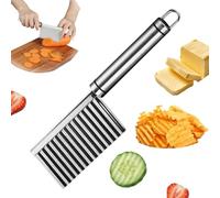 Potato Chipper, Potato Crinkle Cutter, Stainless Steel Potato Chipper Chip Cutter, Manual Wave Knife for Vegetables, Fries, Butter, and Fruit(1pcs)