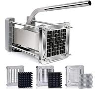 Potato Chipper, Sopito Professional Chip Cutter Machine Stainless Steel with 1/2 Inch, 3/8 Inch and 1/4 Inch Replacement Blades for Home and Commercial Use