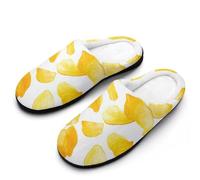Potato Chips Breathable Slippers Women Slip On Winter Warm House Slippers Shoes Bedroom 9-10（40-41）