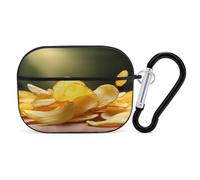 Potato Chips Earbuds Organizer Shockproof Protective Airpods Pro Cover with Carabiner Clip Anti Fall Carrying Earphone Case Cover for Airpods Pro 2nd Generation Black