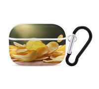 Potato Chips Earbuds Organizer Shockproof Protective Airpods Pro Cover with Carabiner Clip Anti Fall Carrying Earphone Case Cover for Airpods Pro 2nd Generation White
