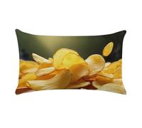 Potato Chips Pillow Cases for Sofa, Super Soft Plush Pillow Cover with Zipper, Luxury Cozy Pillow Shams for All Seasons, Lightweight Pillowcases for Bedroom, 12" X 20"