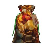 Potato Chips Print Reusable Gift Bags,Drawstring Gift Bags For Jewelry And Gifts,For Festive Occasions