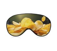 Potato Chips Sleep Mask Light Blocking Eye Cover Polyester Eye Mask with Elastic Strap Blindfold for Side Sleeper Sleeping Masks Face Hugging for Women Men Travel
