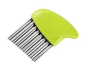 Potato Crinkle Cutter, Stainless Steel Crinkle Cutting Tool (Green)