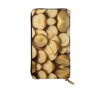 Potato cubes Long leather wallet, portable credit card holder, zippered coin purse, and ID compartment