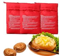 Potato Express Pouch - Reusable Microwave Bags for Tortillas, Corn on The Cob & More - Cooks in Just 4 Minutes (3Pcs)