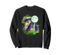 Potato howling at the moon green tie dye 3 potatoes howling Sweatshirt