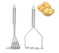 Potato Masher,2 Pcs Stainless Steel Mashed Potato Masher Kitchen Tool Durable Mash Potatoes Masher Kitchen Utensils for Kitchen Gadgets Easy to Clean