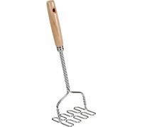 Metaltex Masher with Wooden Handle, Stainless Steel, Multi-Colour, 9.2 x 10 x 33
