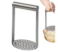 Potato Masher - Hand Held Metal Food Chopper Heavy Duty Cooking Gadget Smooth Texture Press with Comfortable Handle | Practical Utensil for Pureeing, Mixing Legumes, Z