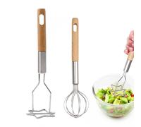 Potato Masher - Hand Whisk | Stainless Steel Kitchen Tool | Versatile Masher for Fruits and Potatoes, Carrots and for Beating Eggs