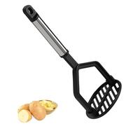 Potato Masher - Heavy Duty Food Crusher for Potatoes, Vegetables & Fruits - Ergonomic Handle with Anti-Slip Grip - Stainless Steel Manual Masher Tool for Smooth Purees, Mashing