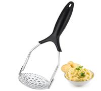 Potato Masher | Manual Stainless Steel Kitchen Utensils, Tool for Mashing Potatoes and Beans | For Fruit Vegetable Jewish Pumpkin Carrot Meal Prep Home Restaurant