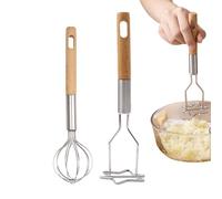 Potato Masher - Multifunctional Heavy-Duty Hand Whisk | Stainless Steel Mashed Potatoes Masher & Ricer Tool | For Avocado, Beans, Eggs, Veggies | Kitchen Cooking Utensil For Home, Restaurant, Meal Pre