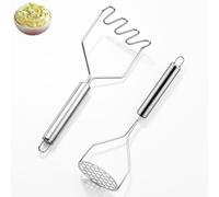 Potato Masher Set, Stainless Steel Potato Masher Kitchen Tool, Vegetable and Fruit Masher for Mashed Potatoes, Baby Food, Avocado & Guacamole, Easy Clean Heavy Duty Masher (2)