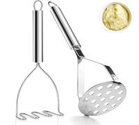 Potato Masher Stainless Steel 2pcs, Mashed Masher Kitchen Tool, Durable Mash Masher Kitchen Utensils, Kitchen Gadgets Easy to Clean