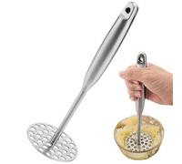 Potato Masher Stainless Steel Mashed Potato Masher Tool for Mashing Fruit Vegetables 10.04x3.39 Inch Baked