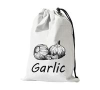Potato, Onion, Garlic Storage Bag - Set of 3 Breathable Bags | Washable Canvas Onion Potato Storage Bag | Environmentally Friendly Bags with Cord Closure U, multicoloured, A, See description