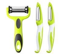 Potato Peeler for Kitchen, Julienne Vegetable Peeler,3 Pieces Stainless Steel Professional Peelers, Non-Slip, Suitable for Peeling for Potato, Apples, Carrots, Cucumber and Various Veg and Fruits