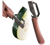 Potato Peeler, Vegetable Peeler, Wooden Handle Stainless Steel Kitchen Peeler, Multifunctional Serrated Manual Hand Peeler, Easy Speed Peeler with Bottle Opener for Fruit & Vegetable