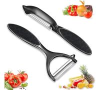 Potato Peelers Vegetable Peeler - Premium Stainless Steel Y-Shaped Rotatable Multifunctional Apple Peeler, Good Grip & Durable Peeling Tool for Kitchen, Vegetables, Fruits（Black）