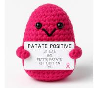 Potato Pinkie | Pink Ribbon Solidaire Soft Toy | 1€ Donated Breast Cancer | Woman Girl Friend Sister Mother | Moral Support | Deco Feel Good | Lucky Charm | Breast Cancer | Charity Gift Idea