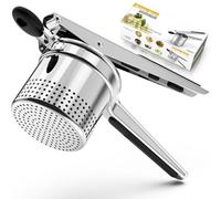 Potato Ricer, Efficient Large 15oz Potato Masher Make Fluffy Mashed Potatoes with Extra Hole, Heavy Duty Potato Ricer Stainless Steel, Comfort Non-Slip Silicone Handle Ricer for Mashed Potatoes