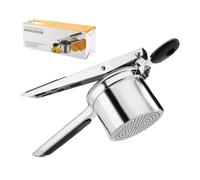 Potato Ricer, Heavy Duty Stainless Steel Potato Masher, Large Potato Press for Fluffy Mashed Potatoes, Fixed Ricer Disc Potato Press with Silicone Handle, Food Press for Puree, Fruit