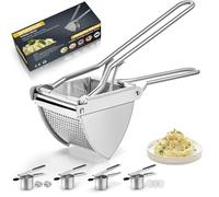 Potato Ricer, Larger 22 oz Heavy Duty Potato Masher Stainless Steel Make Fluffy Mashed Potatoes, Easy to Clean and Comfort Handle Ricer for Mashed Potatoes for Baby Food, Fruit juices