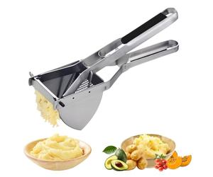 Potato Ricer Masher Stainless Steel Potato Mashers with Equipped Silicone Handle Machine Washable for Making Baby Food Mashed Potatoes Fruit Puree Mashed Vegetables