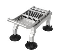 Potato Slicer, Fruit Slicer Vegetable Slicer with 4 Suction Cup Stainless Steel Long Arm Handle for Lettuce Onion Potato Tomato (10mm)