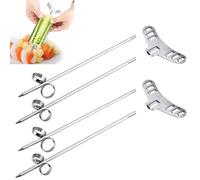 Potato Spiral Cutter, 2 Set Stainless Steel Vegetable Spiralizer Manual Spiral Knife Carving Tool