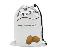 Potato Storage Bag, 26X35CM Reusable Canvas Vegetable Storage Bags, Drawstring Onion Potato Storages Bags with Sides Zips, Breathable Garlic Foods Storing Bag, for Kitchen Supplies