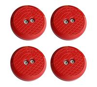 POTAUTO Universal Aluminum Furniture Jack Pad Jacking Puck Adapter Support Compatible with Chevrolet Corvette C6 C7 Porsche 911 996 Frame Rail (4-Pack, Red)