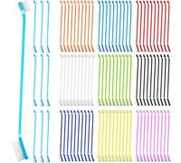 Potchen 100 Pcs Dog Toothbrush Dual Headed Pet Toothbrush Soft Bristles Long Handle Toothbrush Double Sided Grooming Dogs Toothbrush for Puppy Pet Large Small Teeth Cleaning Dental Oral Care, 10 Color