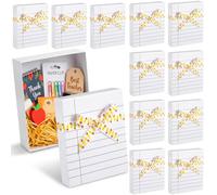 Potchen 12 Pack Teacher Appreciation Gift Boxes with Ribbon Papper Boxes for Present Lined Notebook Design Thank You Gifts Box for First Day of School Graduation Retirement Party Favor 8 x 6 x 3inch