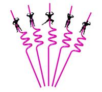 Potchen 12 Pcs Last Pickle She'll Ever Tickle Bachelorette Party Funny Male Dancer Style Straws Rose Red Straws Bachelorette Weekend Favors Decorations for Bridal Party Wedding Bride Bridesmaid Gifts