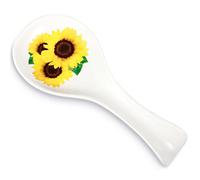 Potchen Sunflower Spoon Rest Holder for Stove Top Ceramic Yellow Utensil Spoon Holder Decoration Gift for Summer Fall Kitchen Accessories Christmas Housewarming Gift Funny Decoration for Coffee Bar